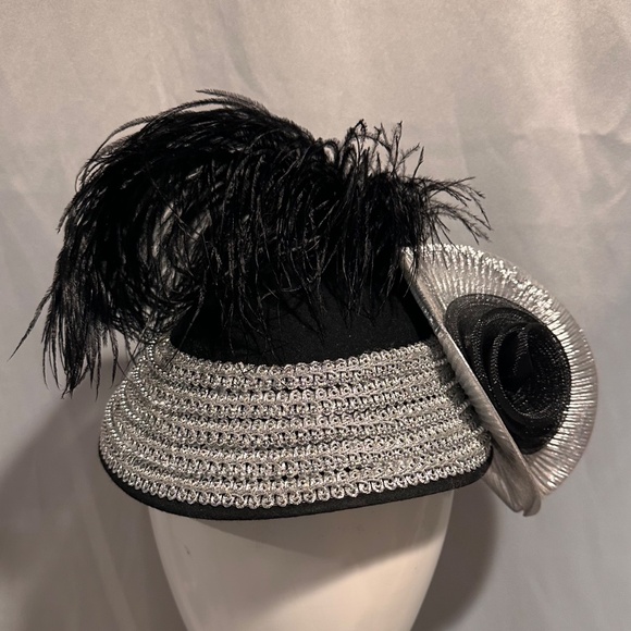 Vintage 80s Black and Silver Women's Wool Hat Made in USA - Picture 11 of 11